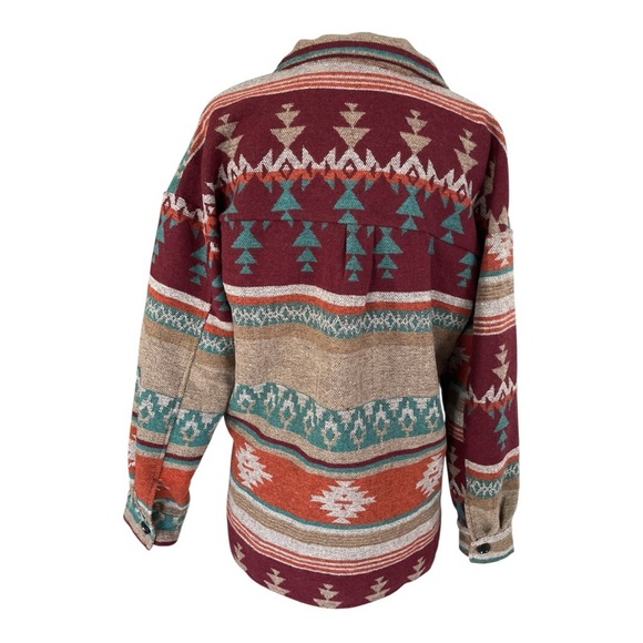 Zaful Oversized Southwestern Patterned Jacket - Picture 2 of 6